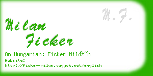 milan ficker business card